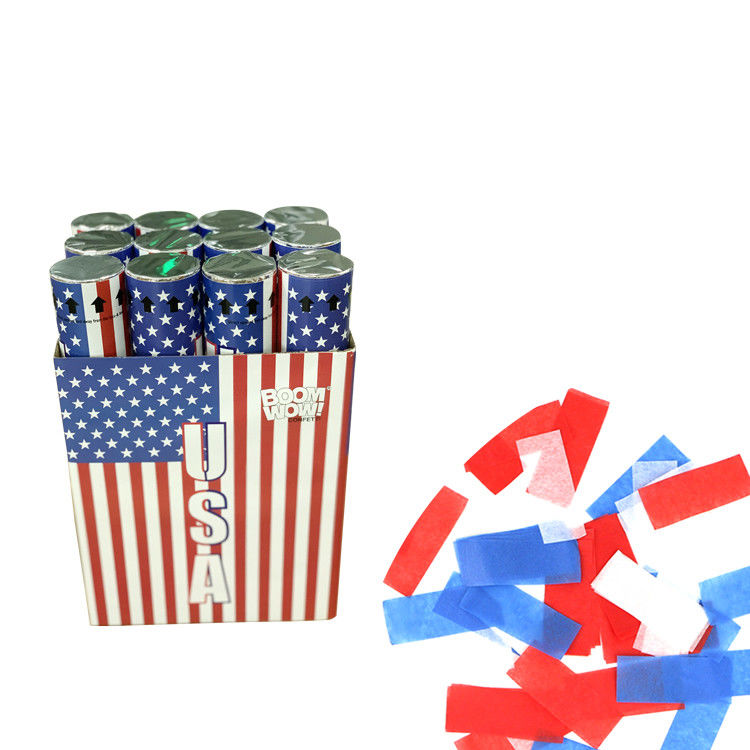 Red White Blue Paper Party Confetti Cannon For Independence Day